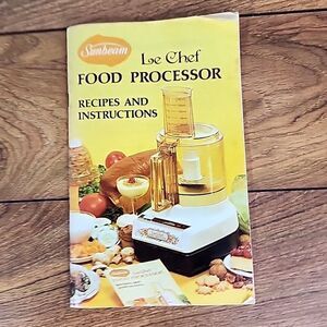 Sunbeam Le Chef Food Processor Vintage Cookbook Recipes Instructions Manual VTG